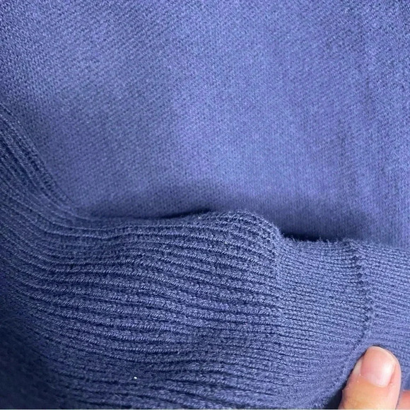 Theory Mens Blue Long Sleeve Cotton Sweater Size Small - Picture 4 of 7